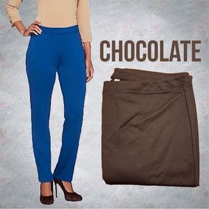 Linea by Louis Dell'Olio Pull-on Slim Leg Pants, NWT 2X Chocolate A230029